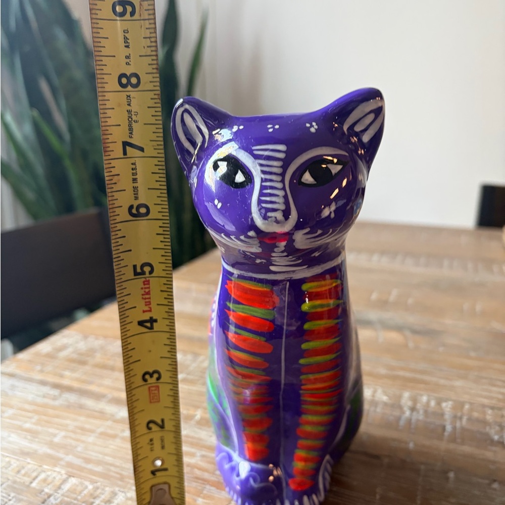 Mexican Talavera Ceramic Cat Penny Bank - Picture 6 of 6